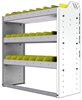 22-3336-3 Square back bin shelf unit 34.5"Wide x 13.5"Deep x 36"High with 3 shelves