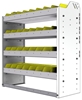 22-3336-4 Square back bin shelf unit 34.5"Wide x 13.5"Deep x 36"High with 4 shelves