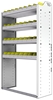 22-3358-4 Square back bin shelf unit 34.5"Wide x 13.5"Deep x 58"High with 4 shelves