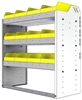 22-3536-3 Square back bin shelf unit 34.5"Wide x 15.5"Deep x 36"High with 3 shelves