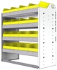 22-3536-4 Square back bin shelf unit 34.5"Wide x 15.5"Deep x 36"High with 4 shelves