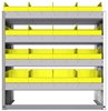 22-3536-4 Square back bin shelf unit 34.5"Wide x 15.5"Deep x 36"High with 4 shelves