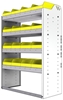22-3548-4 Square back bin shelf unit 34.5"Wide x 15.5"Deep x 48"High with 4 shelves