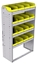 22-3558-4 Square back bin shelf unit 34.5"Wide x 15.5"Deep x 58"High with 4 shelves