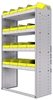 22-3558-4 Square back bin shelf unit 34.5"Wide x 15.5"Deep x 58"High with 4 shelves