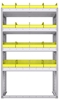 22-3558-4 Square back bin shelf unit 34.5"Wide x 15.5"Deep x 58"High with 4 shelves