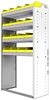 22-3563-4 Square back bin shelf unit 34.5"Wide x 15.5"Deep x 63"High with 4 shelves