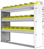 22-4136-3 Square back bin shelf unit 43"Wide x 11.5"Deep x 36"High with 3 shelves
