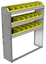 22-4148-3 Square back bin shelf unit 43"Wide x 11.5"Deep x 48"High with 3 shelves
