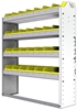 22-4148-4 Square back bin shelf unit 43"Wide x 11.5"Deep x 48"High with 4 shelves