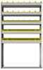 22-4172-5 Square back bin shelf unit 43"Wide x 11.5"Deep x 72"High with 5 shelves