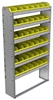 22-4172-6 Square back bin shelf unit 43"Wide x 11.5"Deep x 72"High with 6 shelves