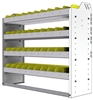 22-4336-4 Square back bin shelf unit 43"Wide x 13.5"Deep x 36"High with 4 shelves