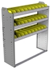 22-4348-3 Square back bin shelf unit 43"Wide x 13.5"Deep x 48"High with 3 shelves