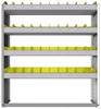 22-4348-4 Square back bin shelf unit 43"Wide x 13.5"Deep x 48"High with 4 shelves