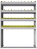 22-4358-4 Square back bin shelf unit 43"Wide x 13.5"Deep x 58"High with 4 shelves