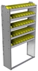 22-4372-5 Square back bin shelf unit 43"Wide x 13.5"Deep x 72"High with 5 shelves