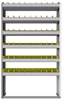 22-4372-6 Square back bin shelf unit 43"Wide x 13.5"Deep x 72"High with 6 shelves