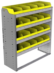22-4548-4 Square back bin shelf unit 43"Wide x 15.5"Deep x 48"High with 4 shelves
