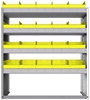 22-4548-4 Square back bin shelf unit 43"Wide x 15.5"Deep x 48"High with 4 shelves