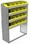 22-4558-4 Square back bin shelf unit 43"Wide x 15.5"Deep x 58"High with 4 shelves