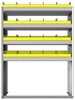 22-4558-4 Square back bin shelf unit 43"Wide x 15.5"Deep x 58"High with 4 shelves