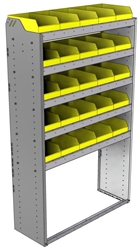 22-4572-5 Square back bin shelf unit 43"Wide x 15.5"Deep x 72"High with 5 shelves