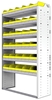 22-4572-6 Square back bin shelf unit 43"Wide x 15.5"Deep x 72"High with 6 shelves