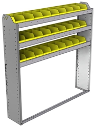 22-5158-3 Square back bin shelf unit 58.5"Wide x 11.5"Deep x 58"High with 3 shelves