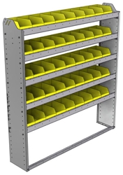 22-5163-5 Square back bin shelf unit 58.5"Wide x 11.5"Deep x 63"High with 5 shelves