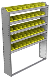 22-5172-5 Square back bin shelf unit 58.5"Wide x 11.5"Deep x 72"High with 5 shelves