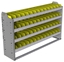 22-5336-4 Square back bin shelf unit 58.5"Wide x 13.5"Deep x 36"High with 4 shelves