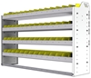 22-5336-4 Square back bin shelf unit 58.5"Wide x 13.5"Deep x 36"High with 4 shelves