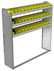 22-5358-3 Square back bin shelf unit 58.5"Wide x 13.5"Deep x 58"High with 3 shelves