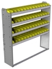 22-5358-4 Square back bin shelf unit 58.5"Wide x 13.5"Deep x 58"High with 4 shelves