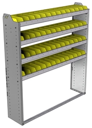 22-5363-4 Square back bin shelf unit 58.5"Wide x 13.5"Deep x 63"High with 4 shelves