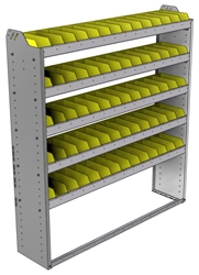 22-5363-5 Square back bin shelf unit 58.5"Wide x 13.5"Deep x 63"High with 5 shelves