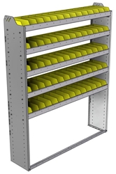 22-5372-5 Square back bin shelf unit 58.5"Wide x 13.5"Deep x 72"High with 5 shelves