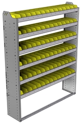 22-5372-6 Square back bin shelf unit 58.5"Wide x 13.5"Deep x 72"High with 6 shelves