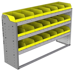 22-5536-3 Square back bin shelf unit 58.5"Wide x 15.5"Deep x 36"High with 3 shelves