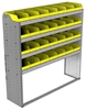 22-5558-4 Square back bin shelf unit 58.5"Wide x 15.5"Deep x 58"High with 4 shelves