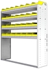 22-5563-4 Square back bin shelf unit 58.5"Wide x 15.5"Deep x 63"High with 4 shelves