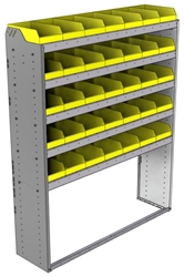 22-5572-5 Square back bin shelf unit 58.5"Wide x 15.5"Deep x 72"High with 5 shelves