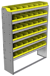 22-5572-6 Square back bin shelf unit 58.5"Wide x 15.5"Deep x 72"High with 6 shelves