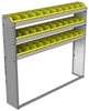 22-6158-3 Square back bin shelf unit 67"Wide x 11.5"Deep x 58"High with 3 shelves
