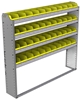 22-6158-4 Square back bin shelf unit 67"Wide x 11.5"Deep x 58"High with 4 shelves