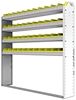 22-6163-4 Square back bin shelf unit 67"Wide x 11.5"Deep x 63"High with 4 shelves