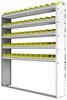 22-6172-5 Square back bin shelf unit 67"Wide x 11.5"Deep x 72"High with 5 shelves