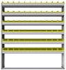 22-6172-6 Square back bin shelf unit 67"Wide x 11.5"Deep x 72"High with 6 shelves