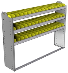 22-6348-3 Square back bin shelf unit 67"Wide x 13.5"Deep x 48"High with 3 shelves
